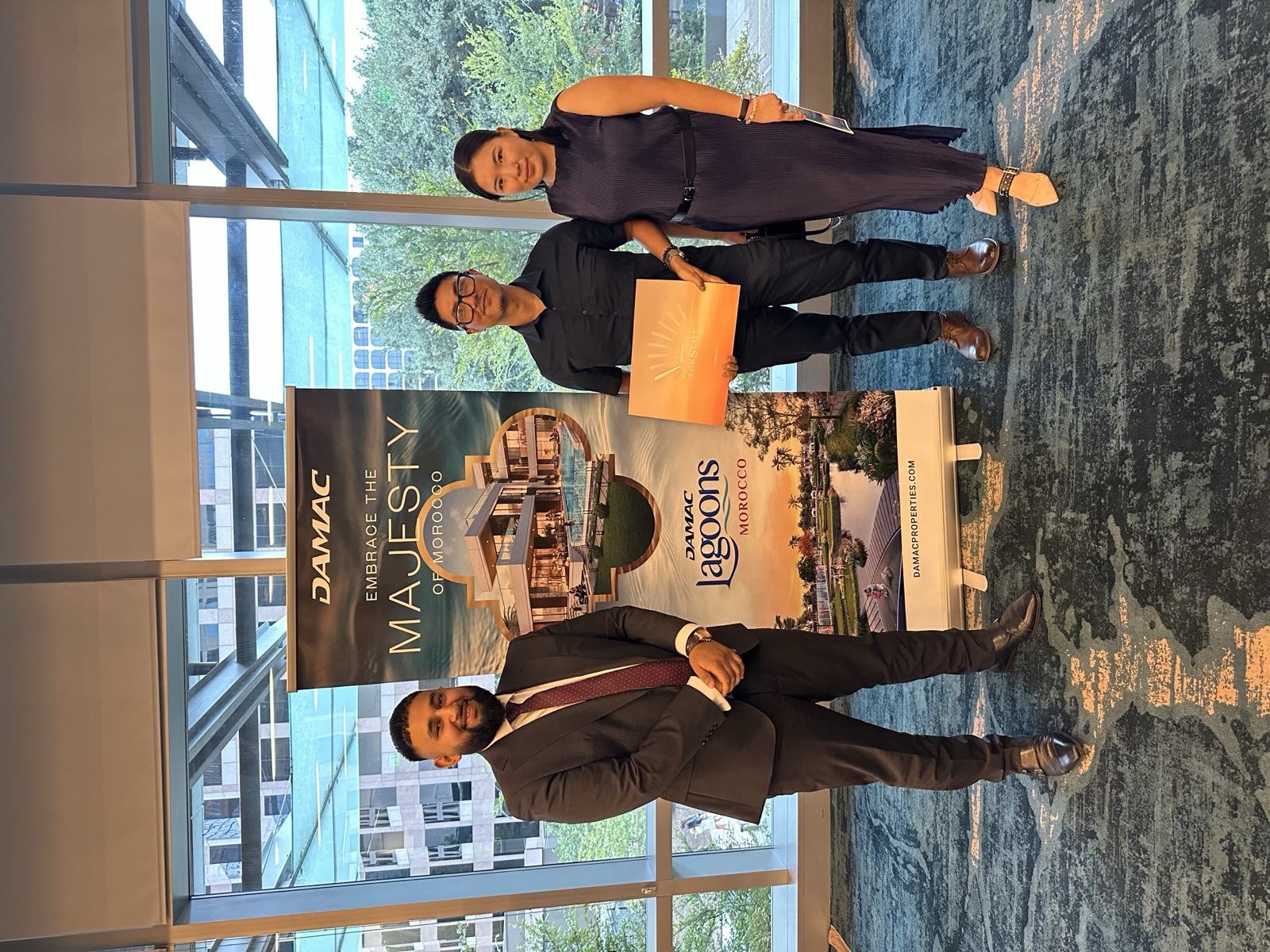 Tazz Miah with clients at a DAMAC Lagoons launch event